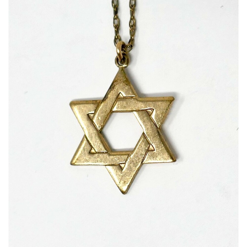 PPC Vintage Mid-Century 14K Gold Filled Star of David Pendant Necklace
